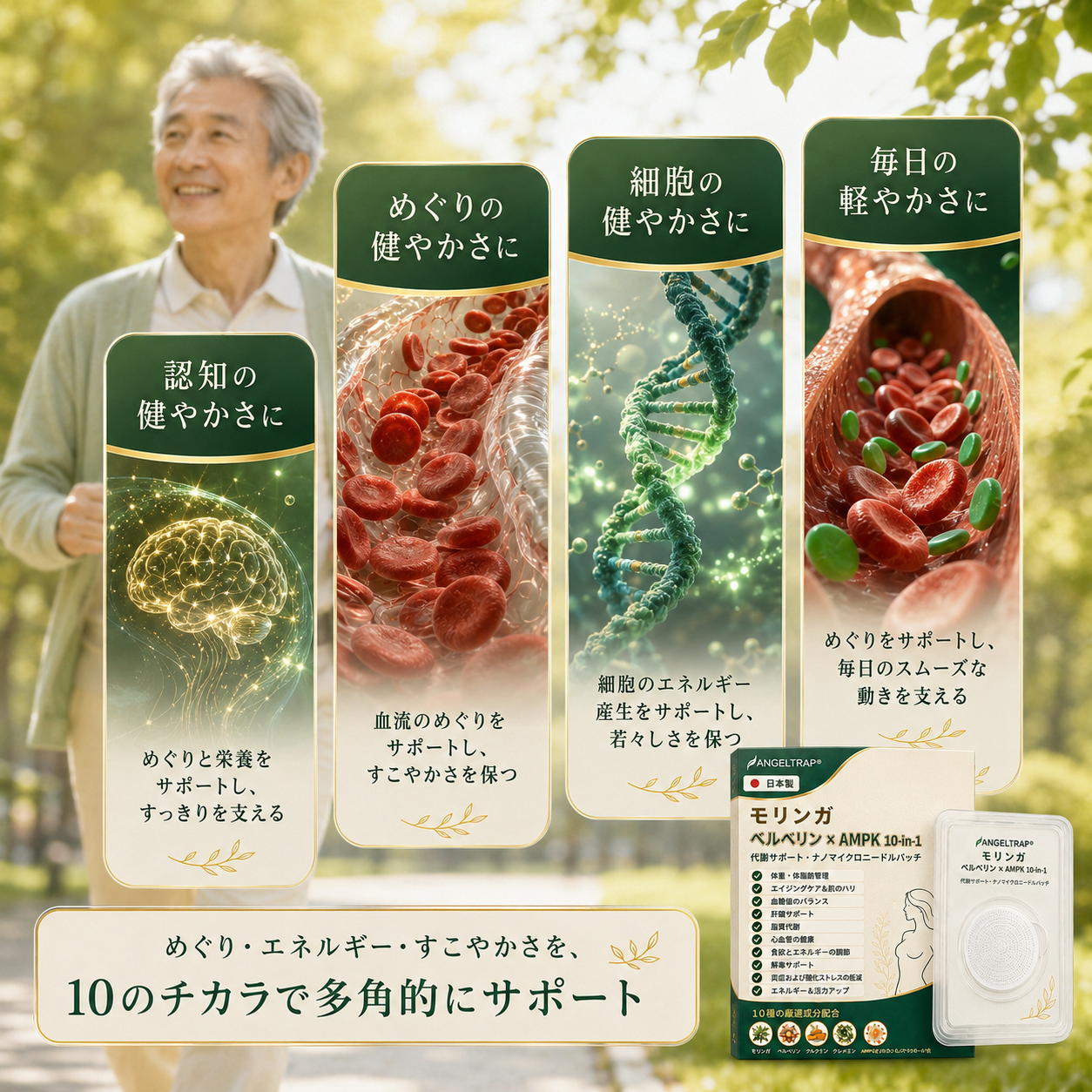 公式旗艦店 /ANGELTRAP®＆NAD+ 10-in-1 ナノ強化フォ【アップグレ一ド版】ー — 肥満、肌のたるみ、糖尿病、睡眠時無呼吸症候群、関節の悩み、その他健康上の懸念にアプローチ🛡️